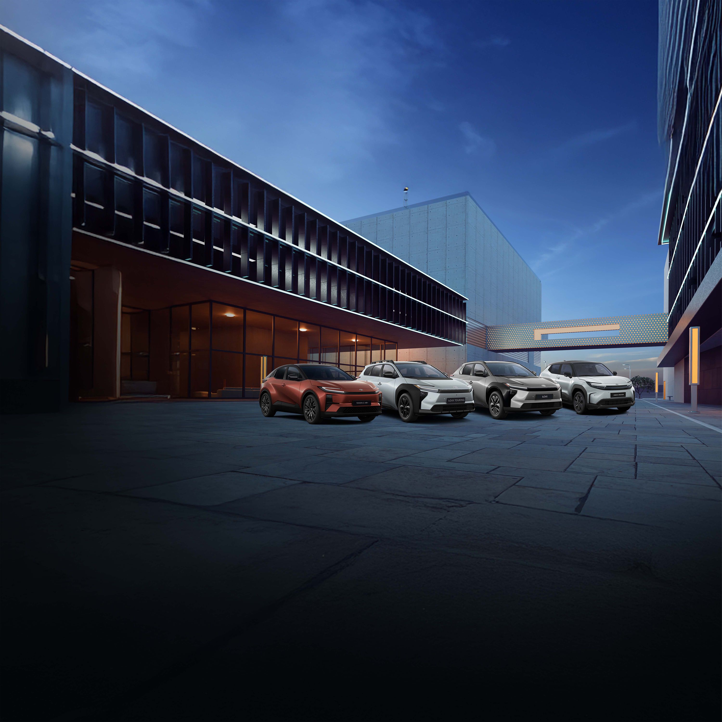 Header Toyota E-Auto Leasing, mehrere vollelektrische Toyota Modelle